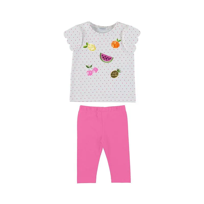 Mayoral - Fruit Top & Legging Set - Pink