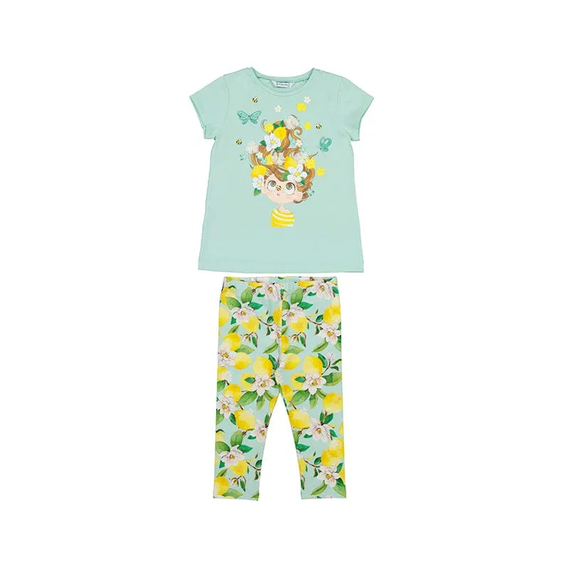 MAYORAL - Lemon Bee Legging Set - Mint