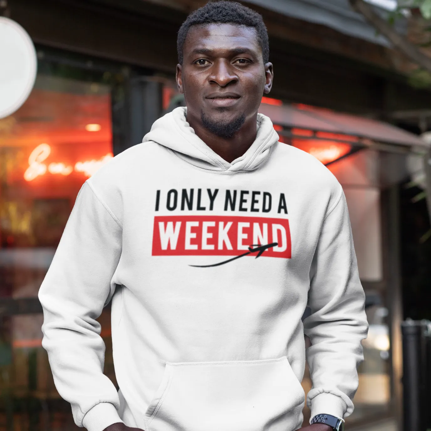 Men's "I Only Need A Weekend" Organic Hoodie