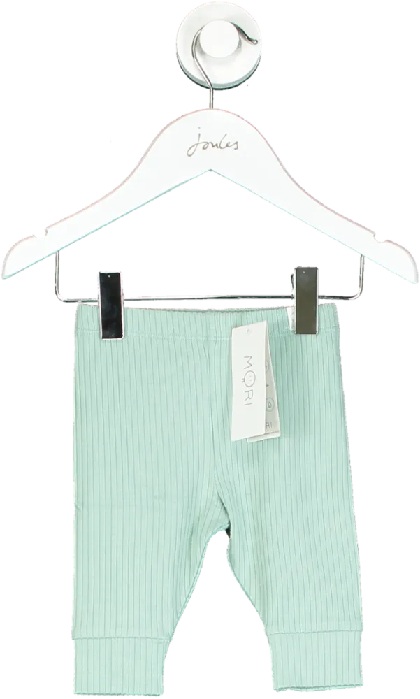 MORI Mint Green Ribbed Baby Leggings 0-3 Months