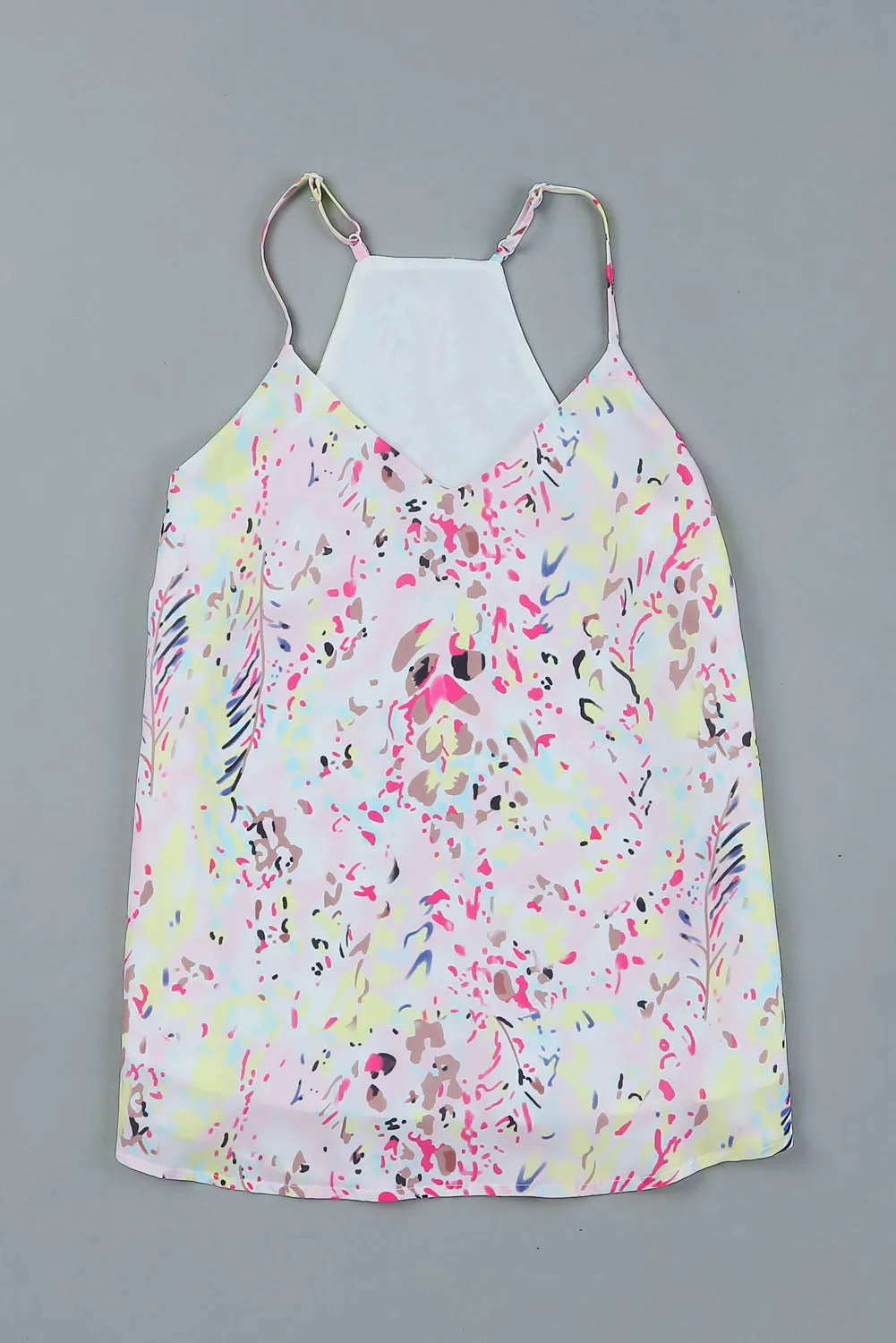 Multicolor Floral Print Spaghetti Straps Tank Top
