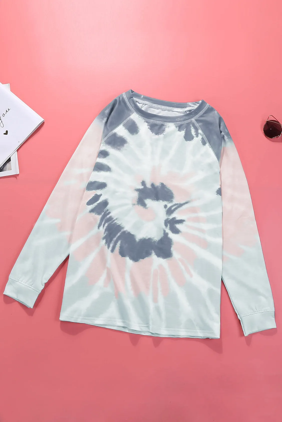 Multicolor Ombre Tie Dye Loose Leisure Sweatshirt