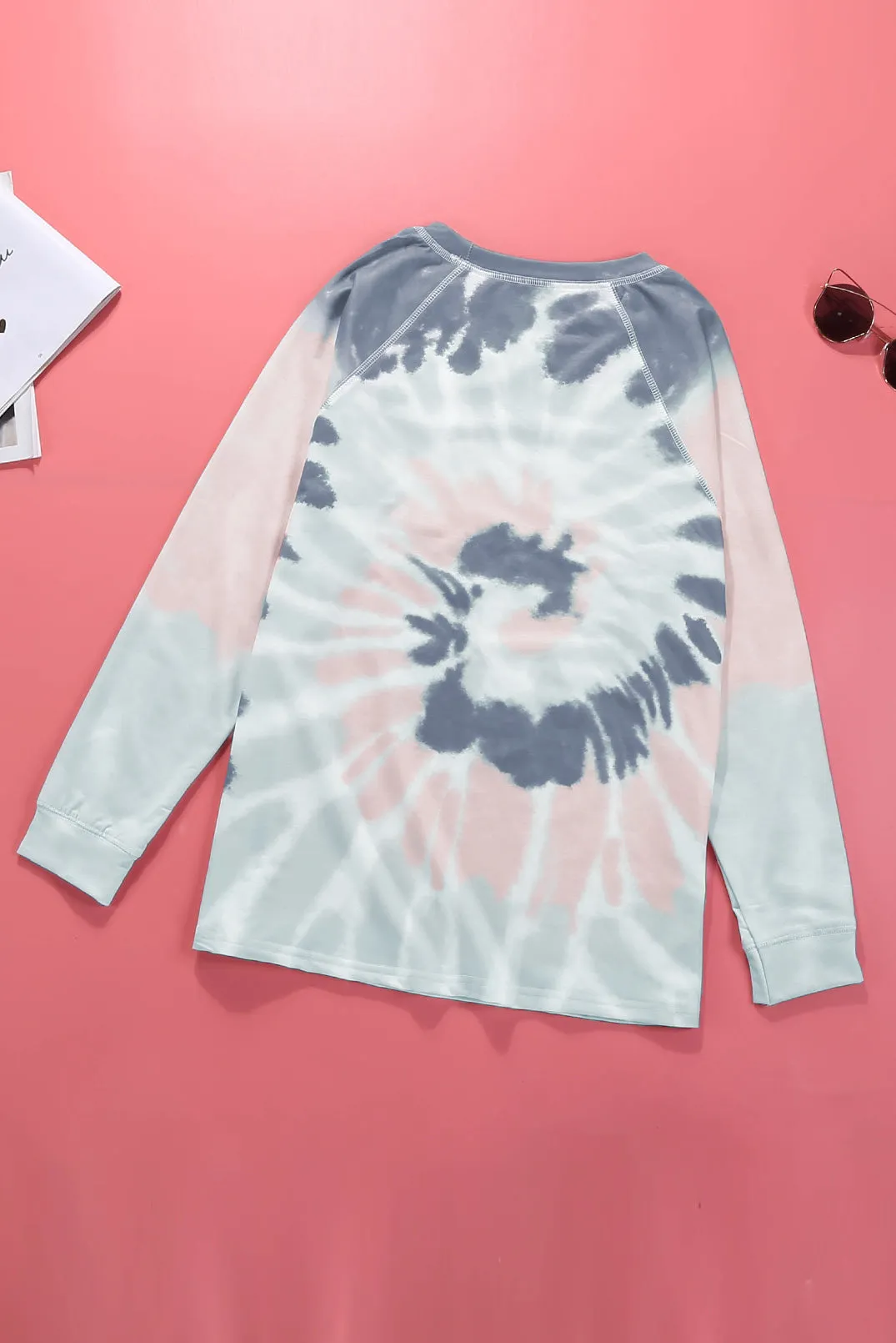 Multicolor Ombre Tie Dye Loose Leisure Sweatshirt