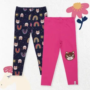 Multicoloured Lilly And Rainbow Print Leggings - 2 Pack