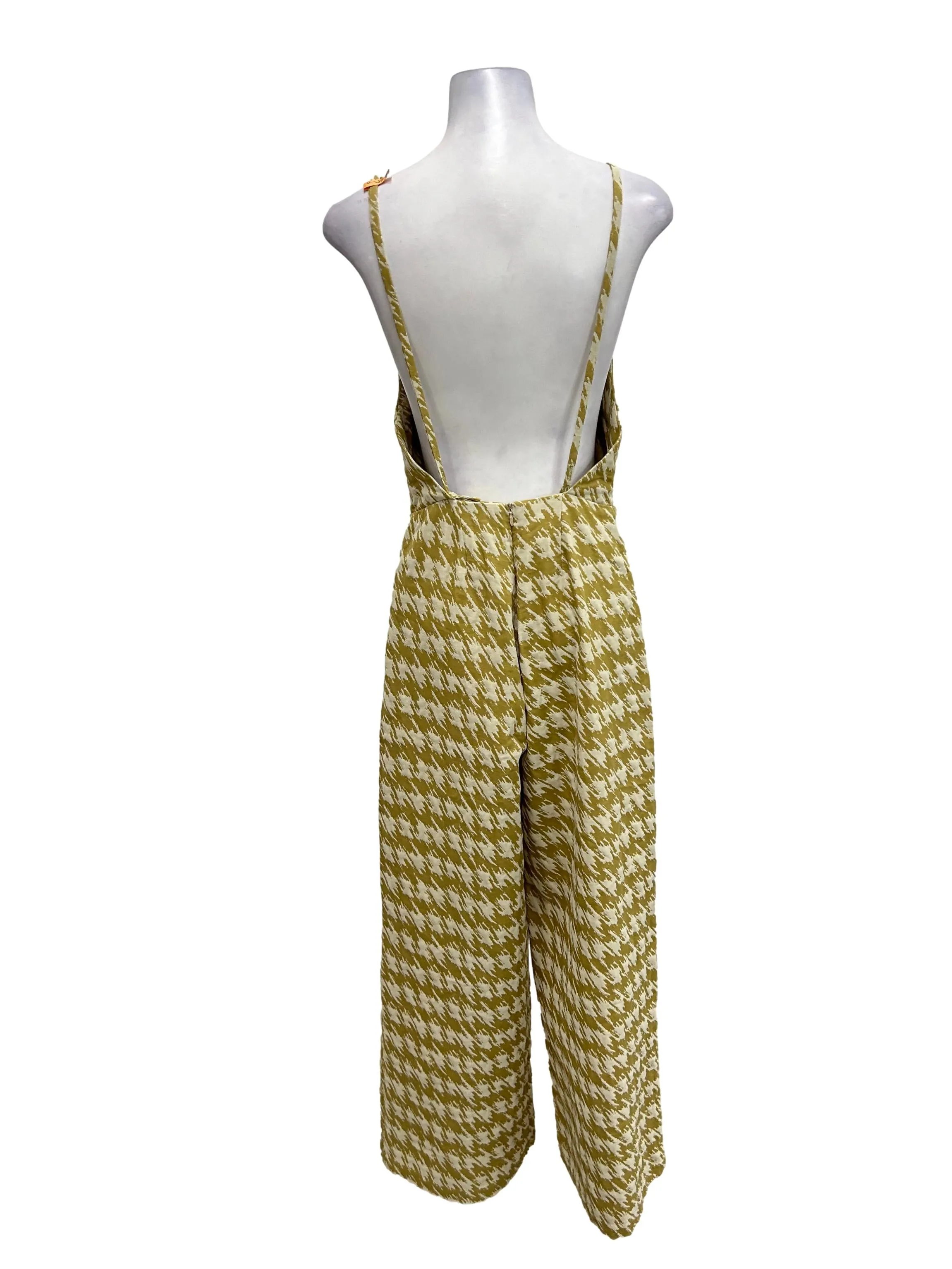Mustard Houndstooth Jumpsuit