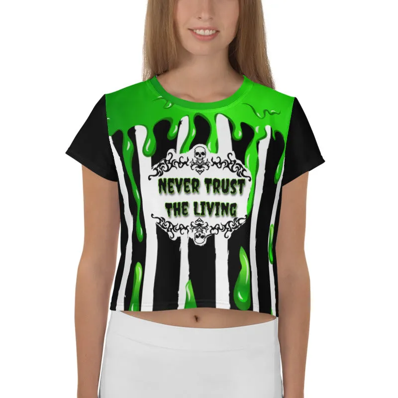 Never Trust The Living All-Over Print Crop Tee