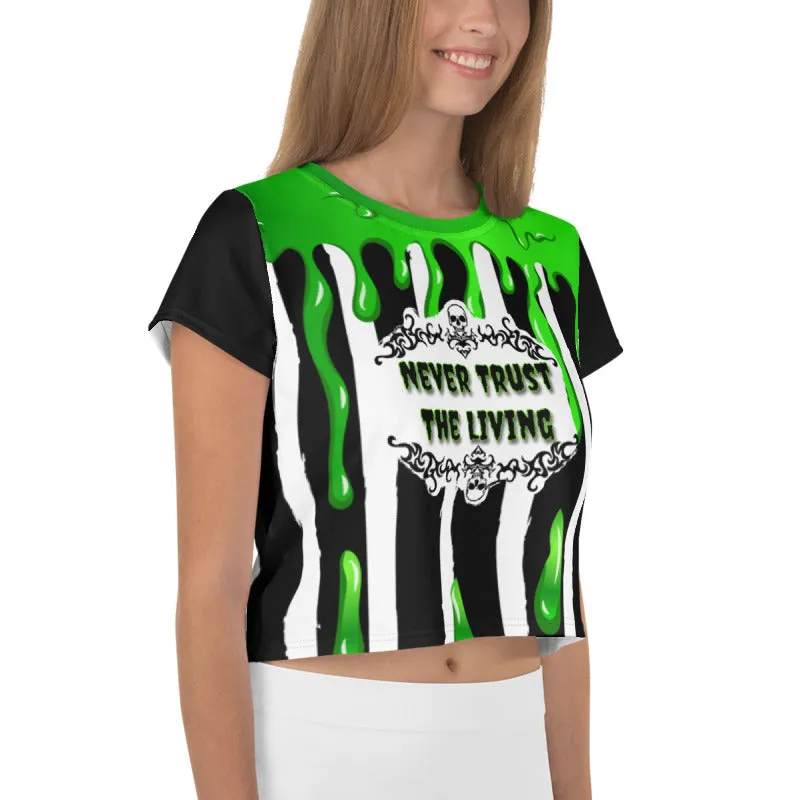 Never Trust The Living All-Over Print Crop Tee