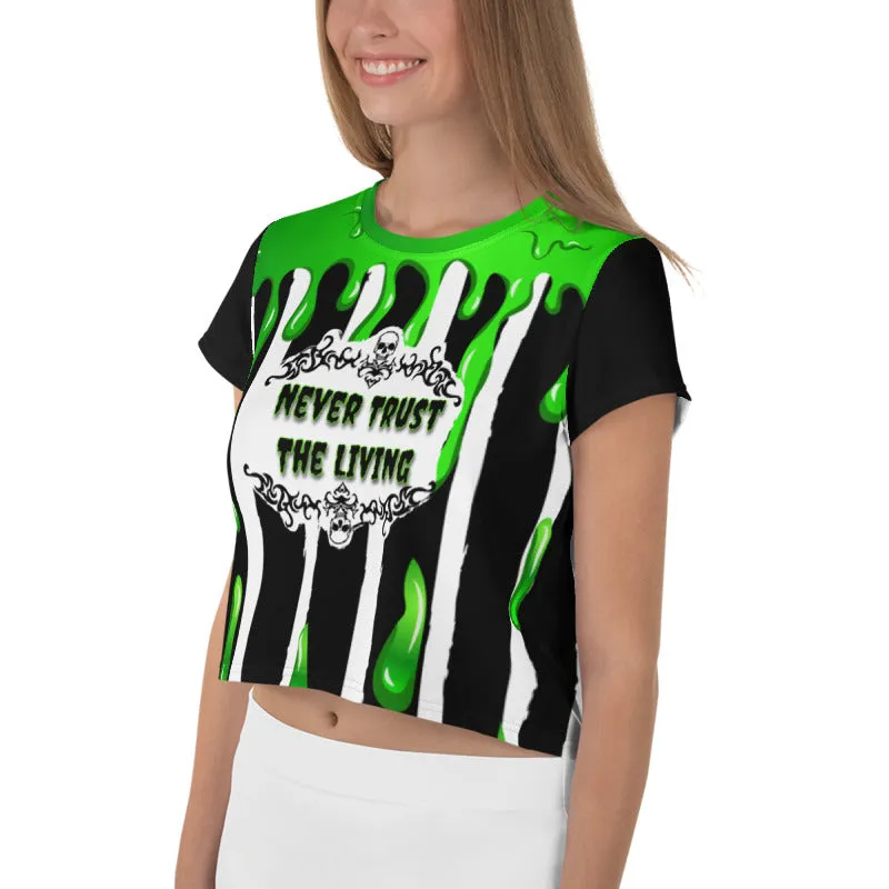 Never Trust The Living All-Over Print Crop Tee