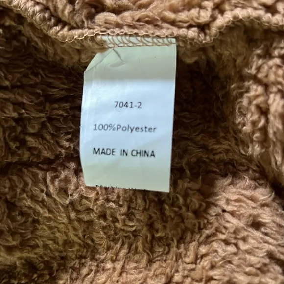 New PRETTY GARDEN Women's Sherpa Fleece Fashion Coat Size XXL in Khaki color