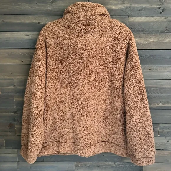 New PRETTY GARDEN Women's Sherpa Fleece Fashion Coat Size XXL in Khaki color