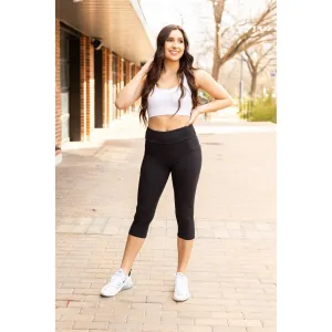 NEW Sleek Pocket Collection - Black Capri Leggings with Pocket