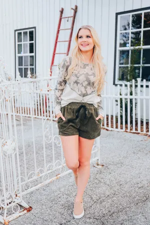Oatmeal Chevron Camo Top