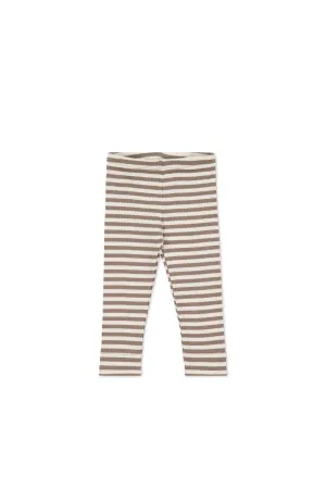Organic Cotton Modal Legging - Narrow Stripe Tweed/Cloud