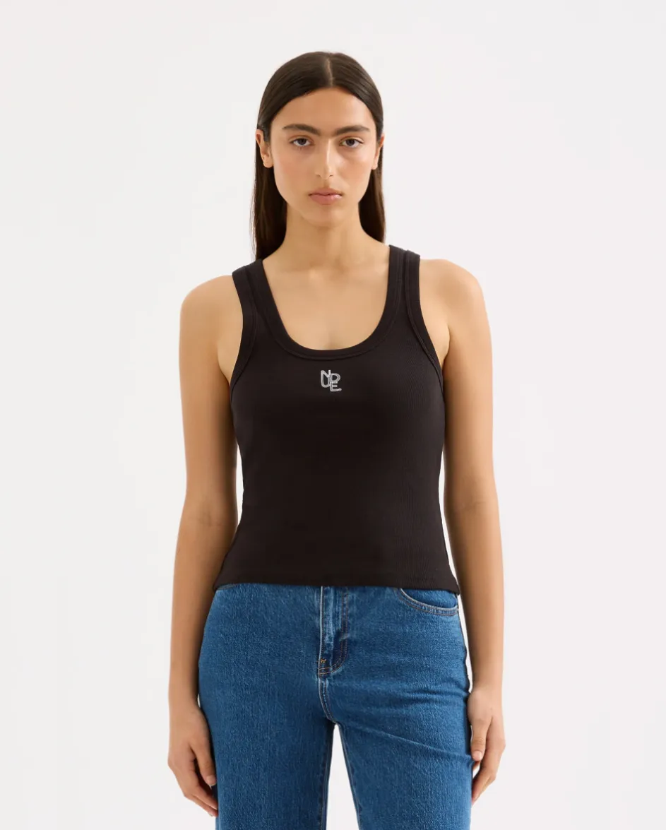 Organic Emblem Tank Black