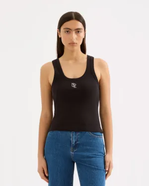 Organic Emblem Tank Black