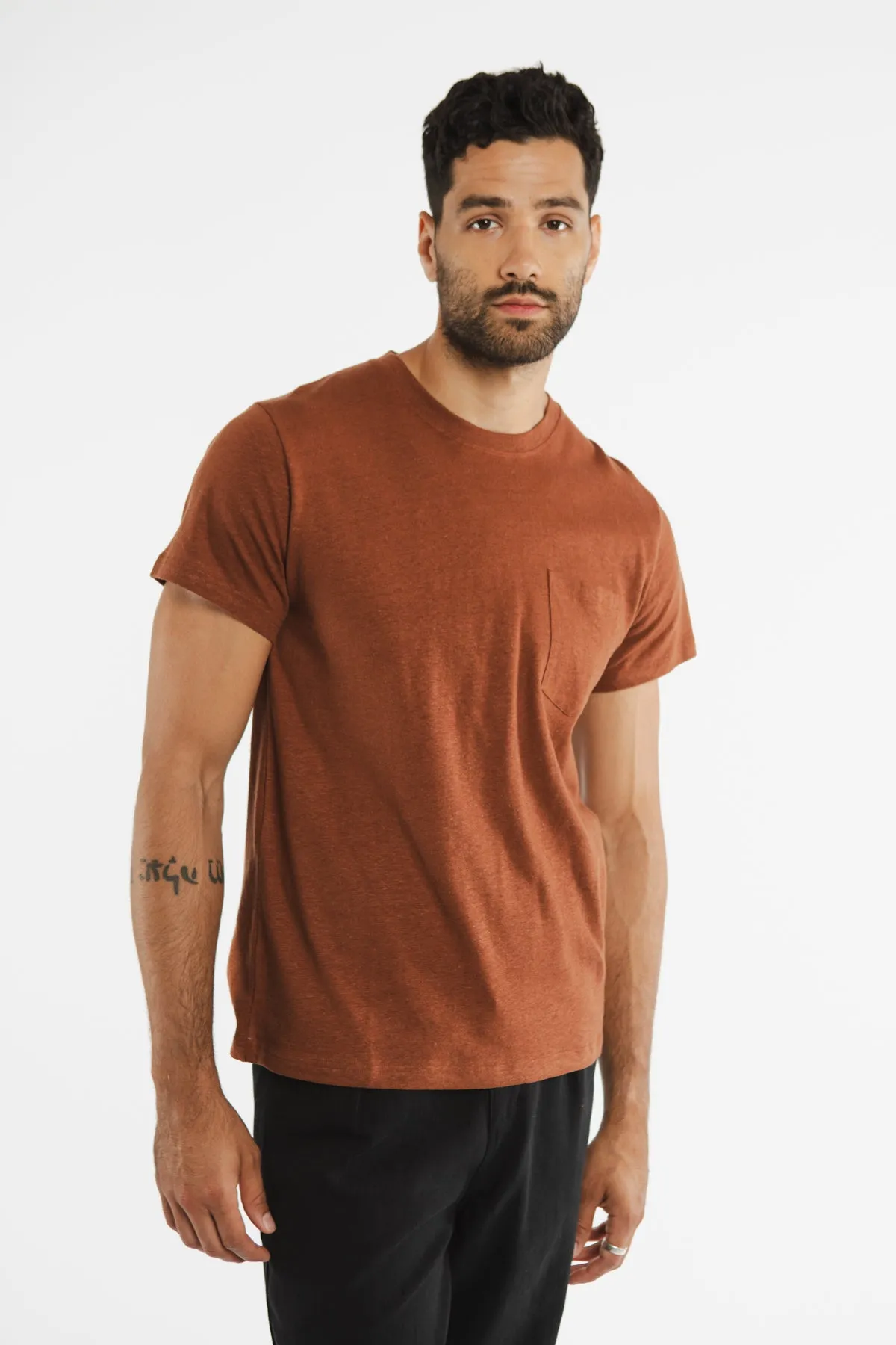 Organic Hemp Pocket Tee / Burnt Umber