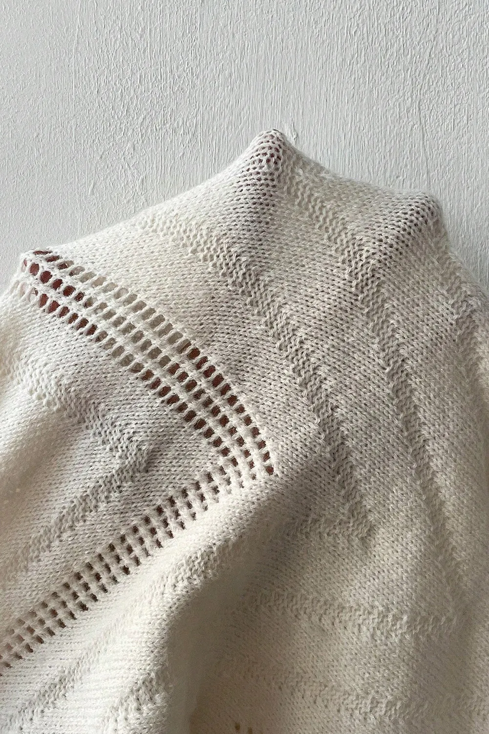 Parchment Chevron Pointelle Knit Spaghetti Straps Sweater Vest