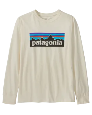 Patagonia Kids' Long Sleeve Regenerative Organic Certified Cotton P-6 T-Shirt - Undyed Natural