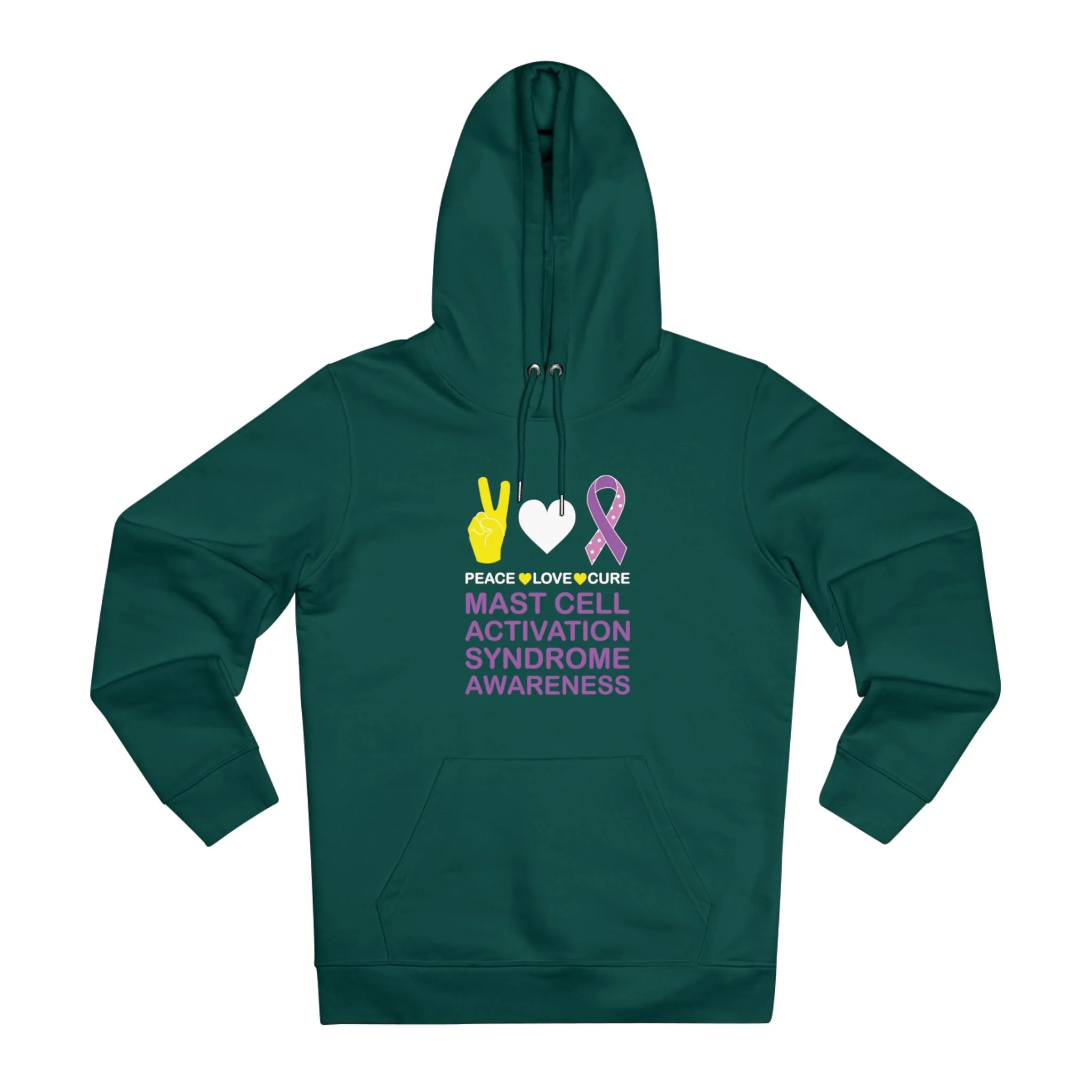 Peace Love Cure - Mast Cell Activation Syndrome | Unisex Heavy Blend Organic Hoodie Sweatshirt