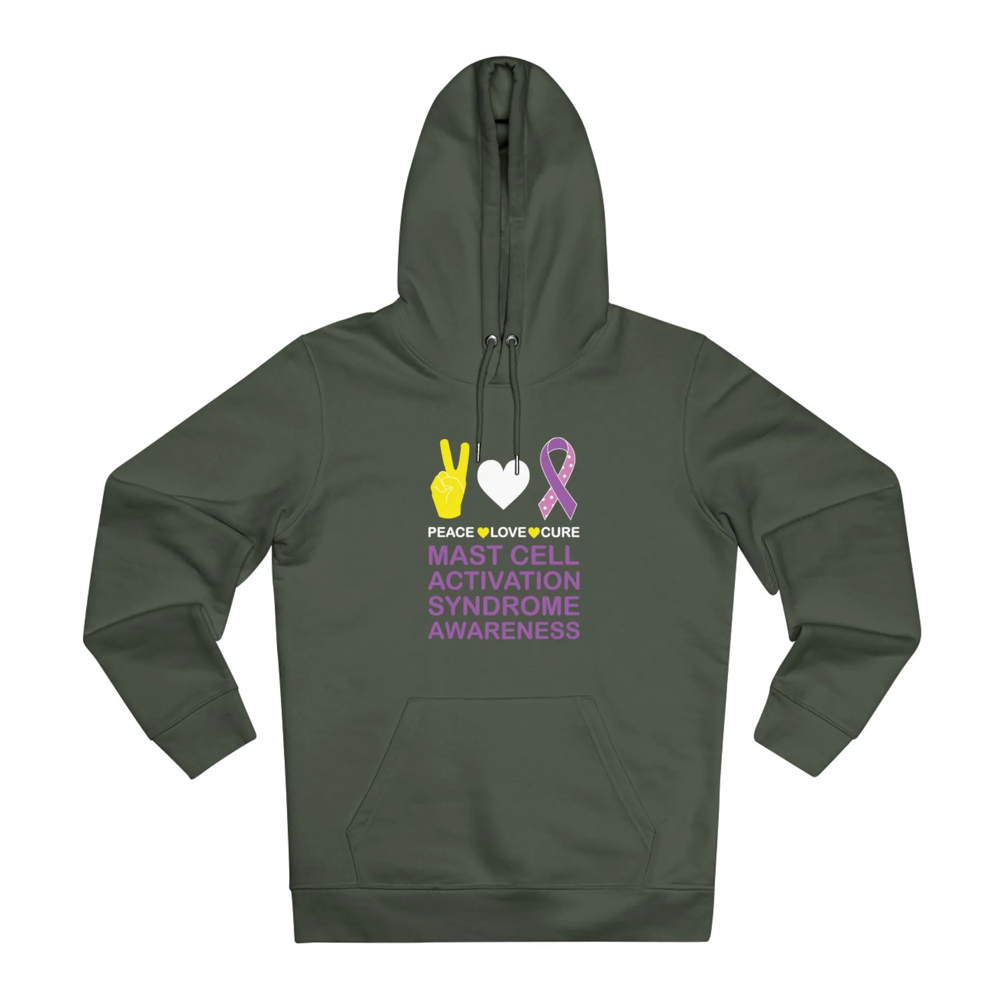 Peace Love Cure - Mast Cell Activation Syndrome | Unisex Heavy Blend Organic Hoodie Sweatshirt