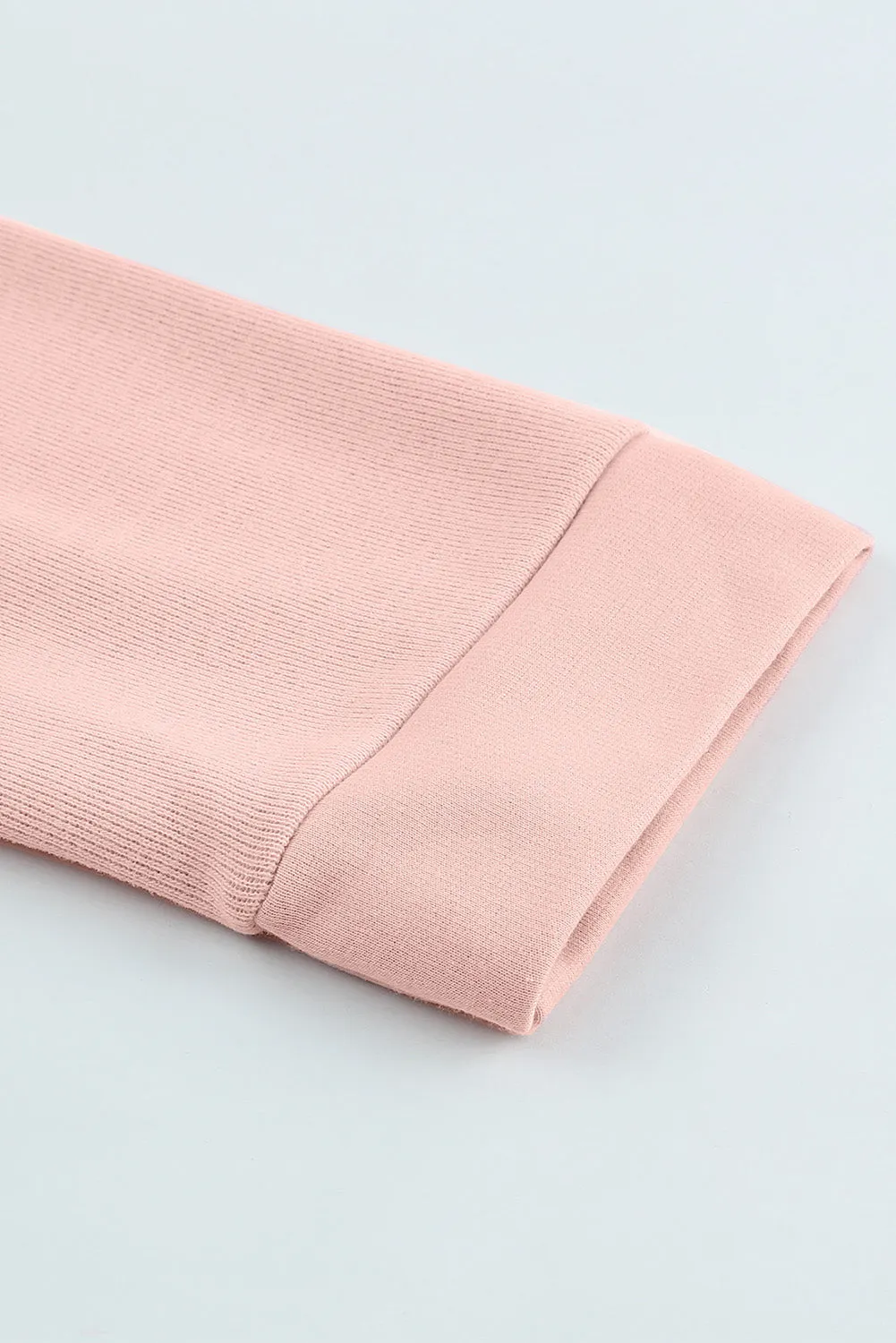 Pink Casual Button Solid Patchwork Trim Hoodie