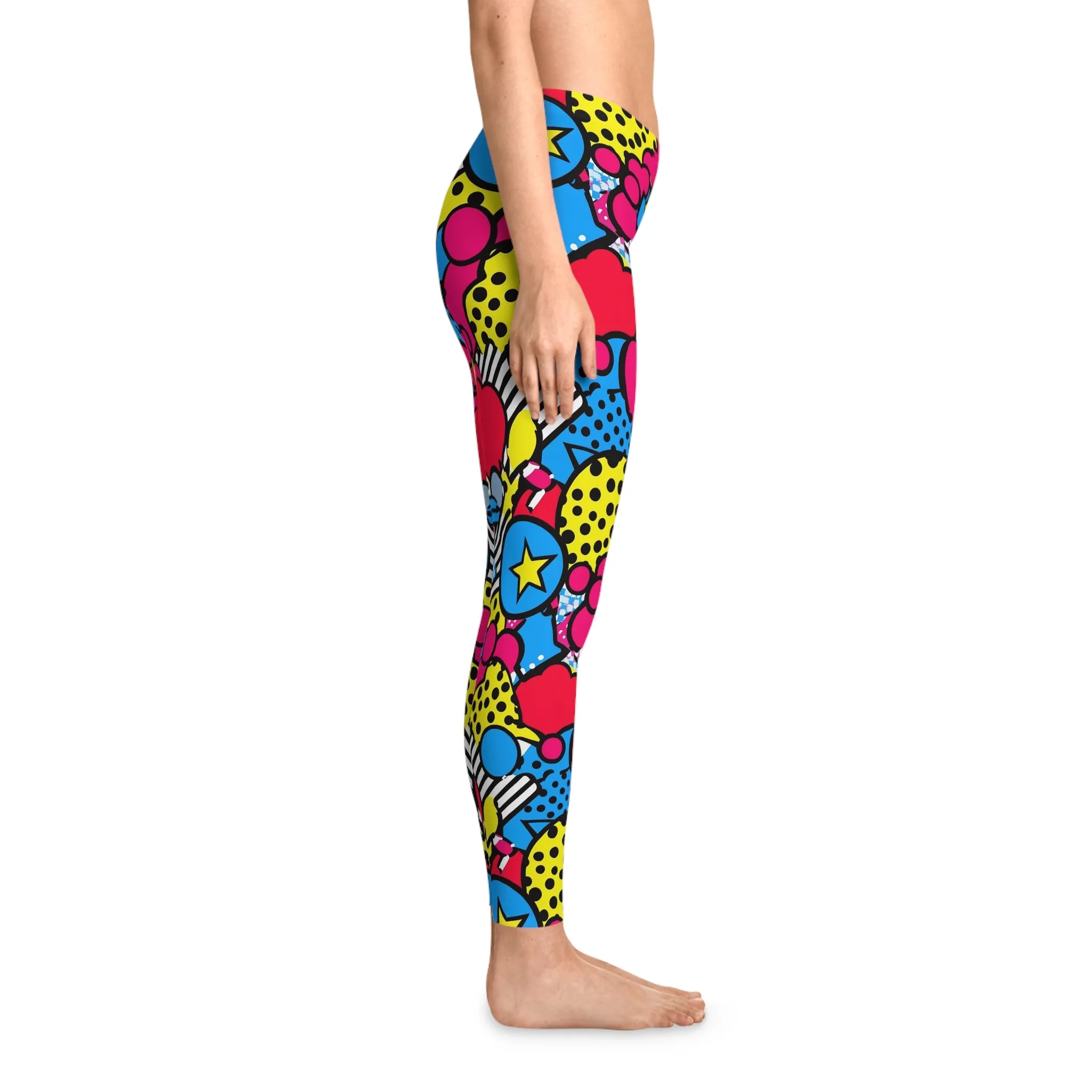 Playful Pixels Stretchy Leggings for Active Lifestyle & Everyday Comfort