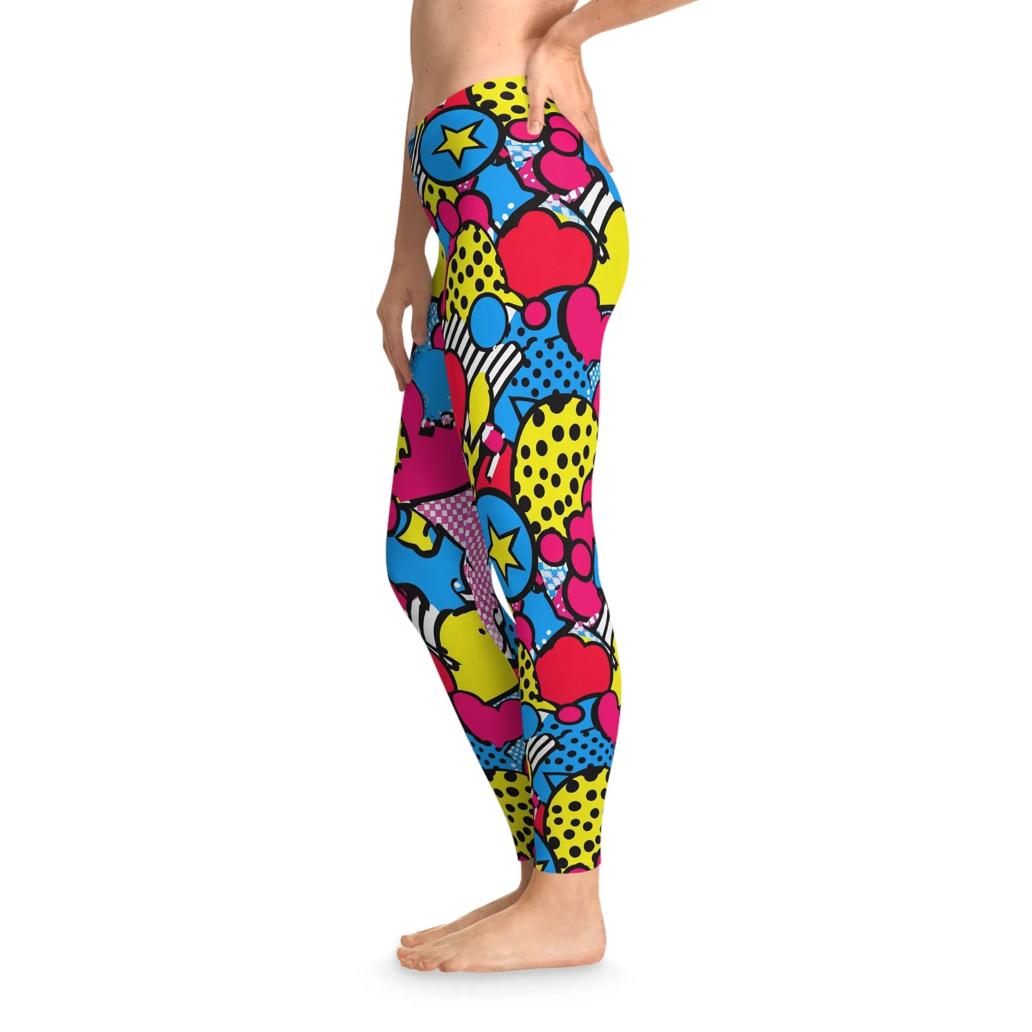 Playful Pixels Stretchy Leggings for Active Lifestyle & Everyday Comfort