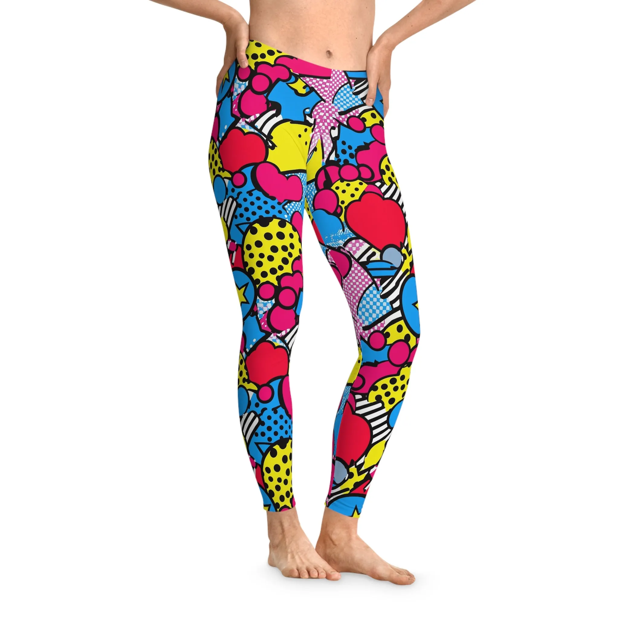 Playful Pixels Stretchy Leggings for Active Lifestyle & Everyday Comfort