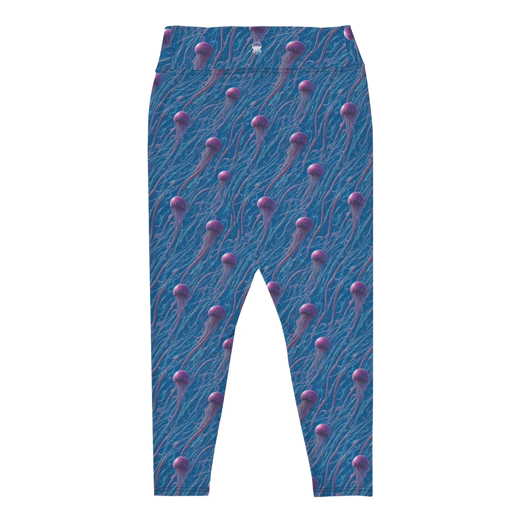 Plus Size Leggings - Blue and Violet Jellyfishes