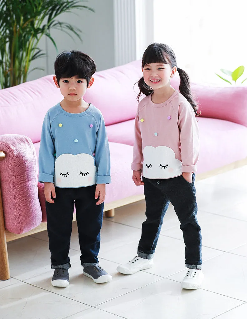 Pom-Pom Cloud Tee Blue
