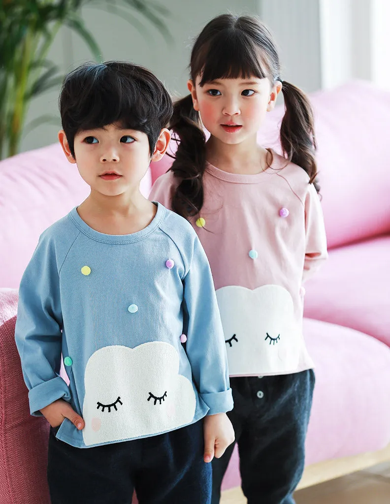 Pom-Pom Cloud Tee Blue