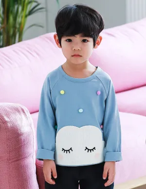 Pom-Pom Cloud Tee Blue