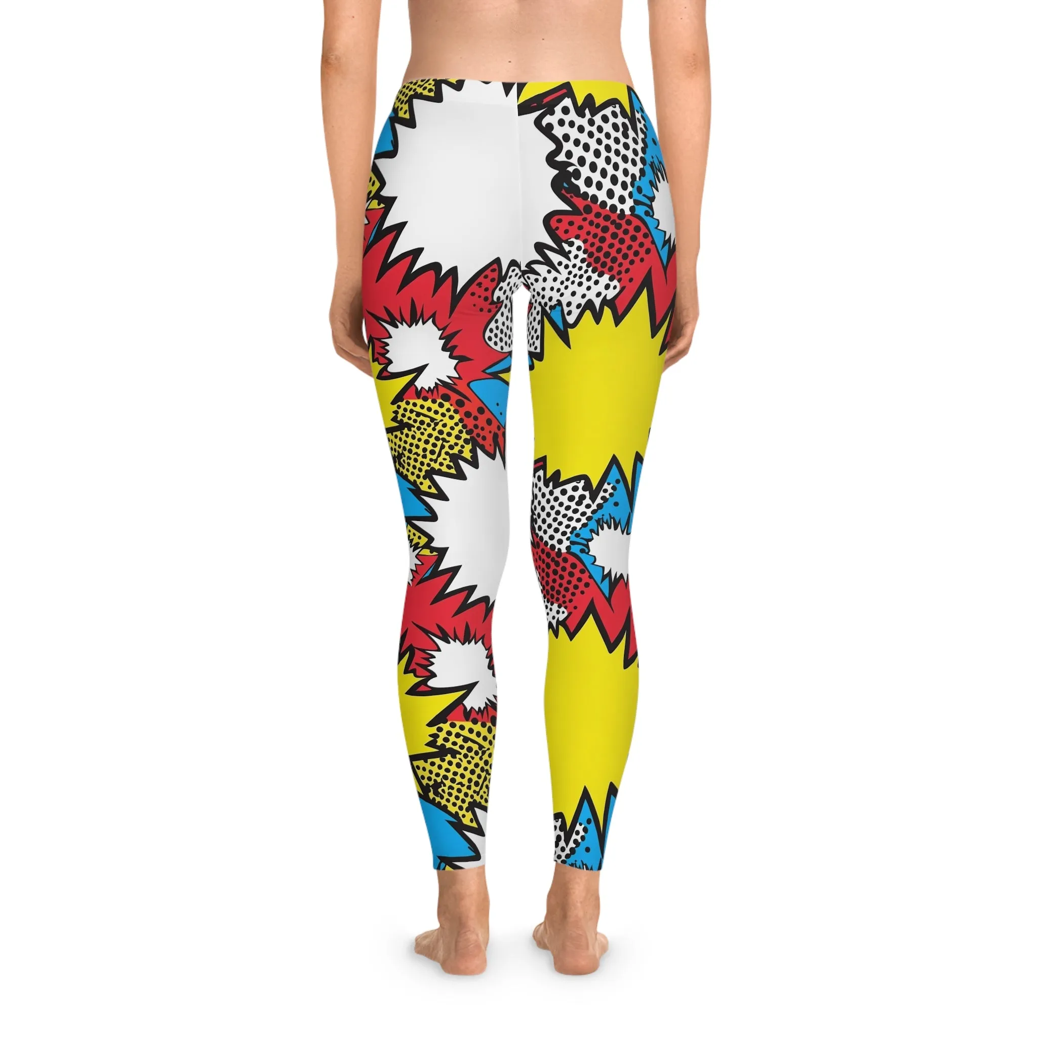 Psychedelic Pop Stretchy Leggings for Active Lifestyle & Everyday Comfort