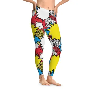 Psychedelic Pop Stretchy Leggings for Active Lifestyle & Everyday Comfort