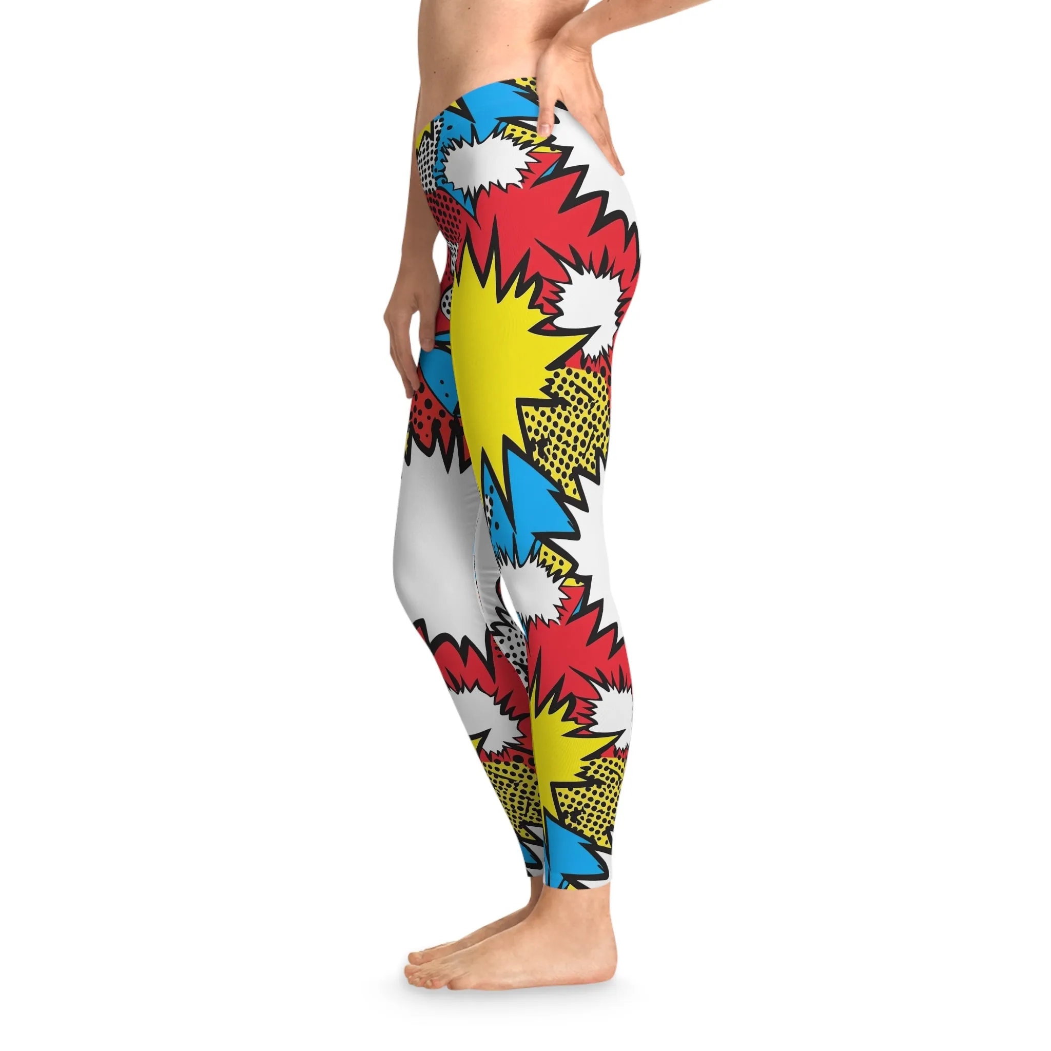 Psychedelic Pop Stretchy Leggings for Active Lifestyle & Everyday Comfort