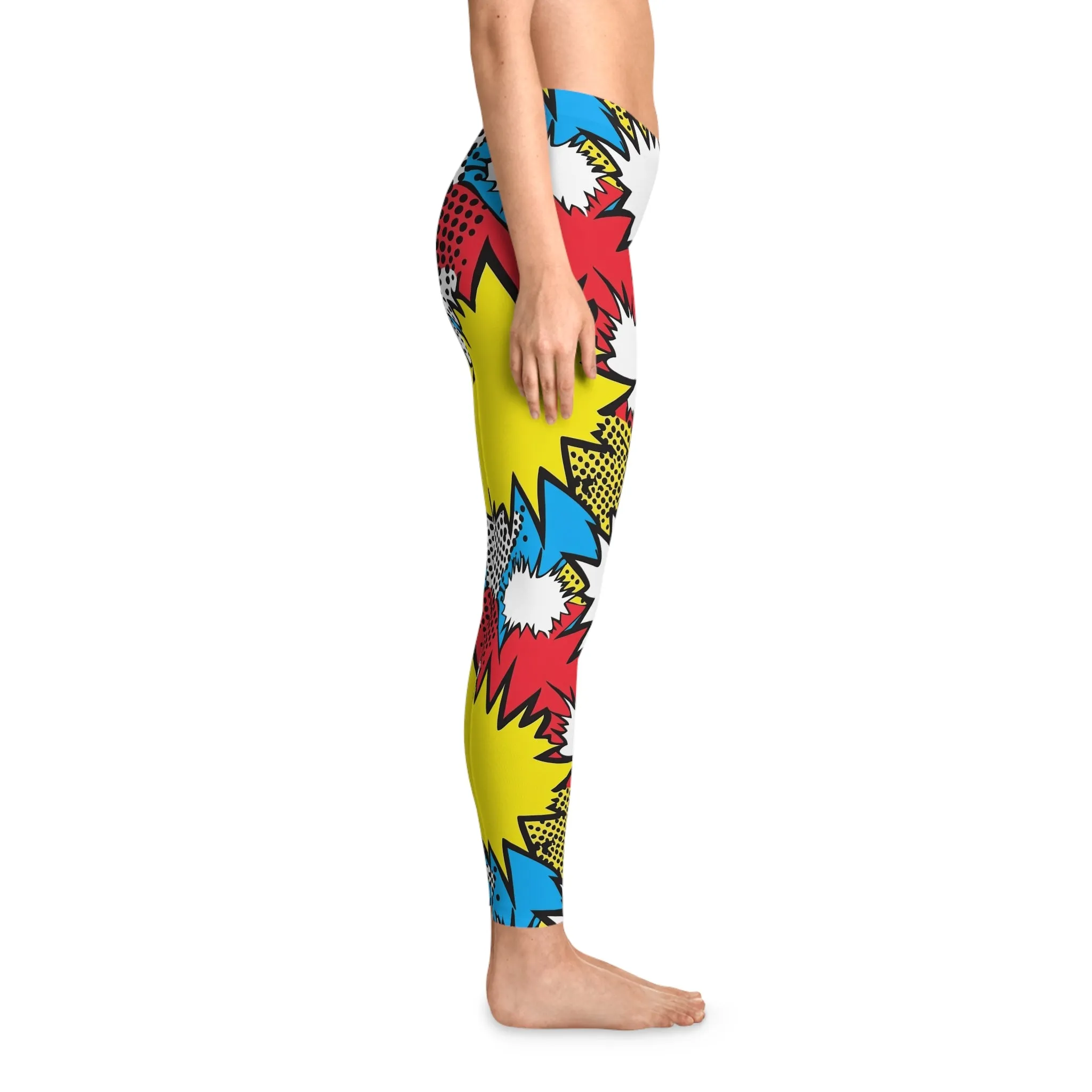 Psychedelic Pop Stretchy Leggings for Active Lifestyle & Everyday Comfort