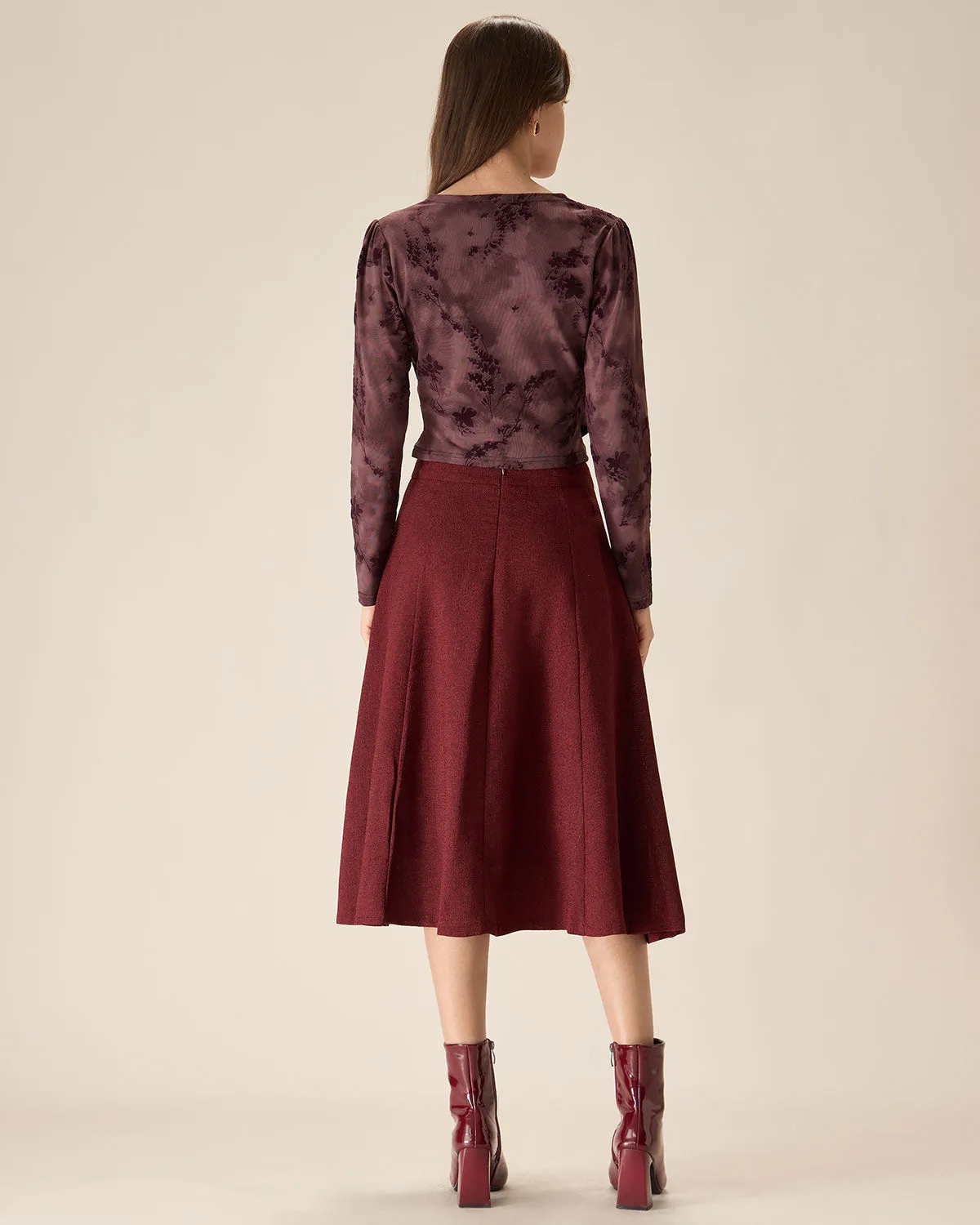 Purple Floral Ruched Wrap Tee