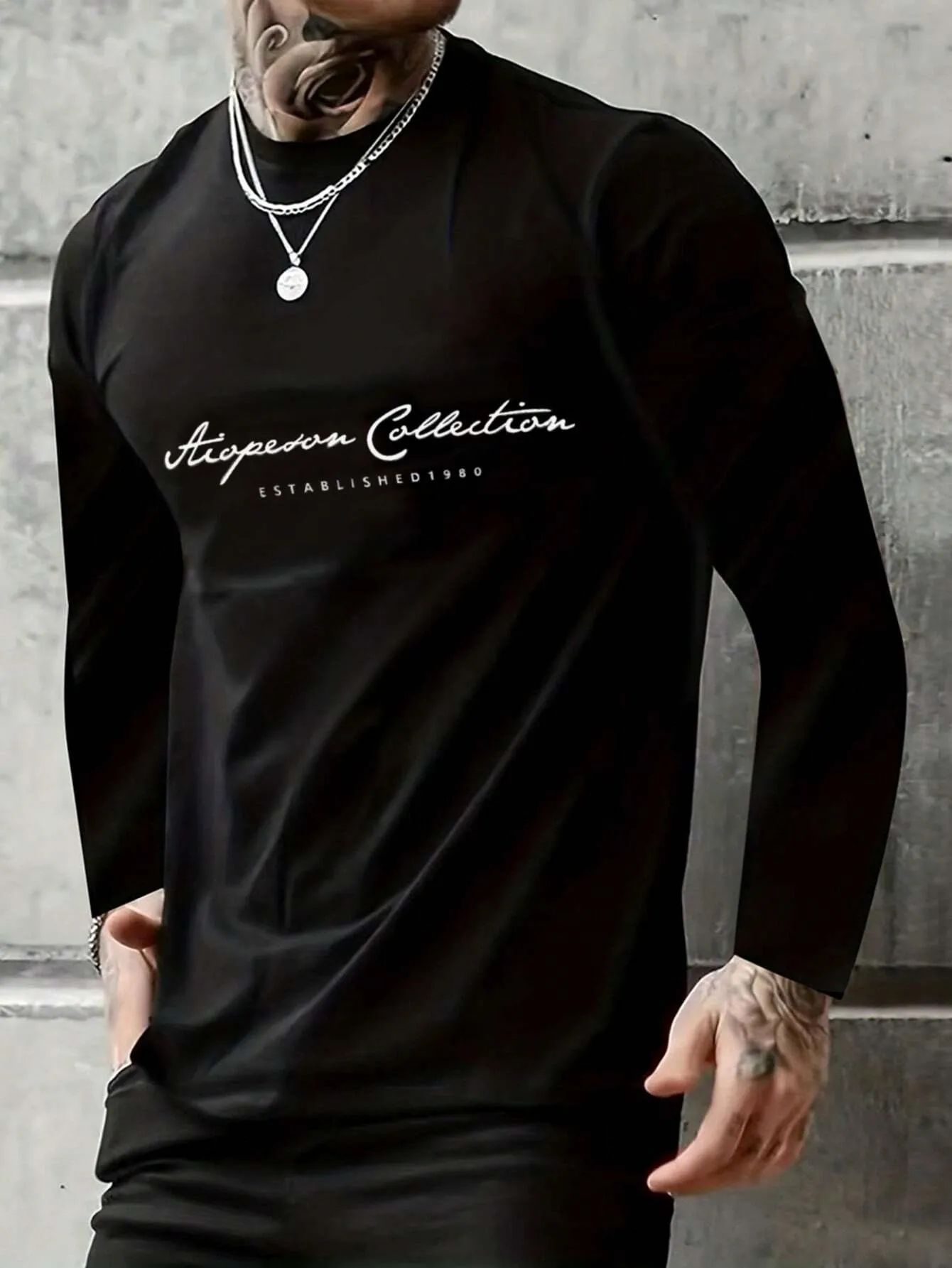 QA Homme Men's Letter Print T-shirt