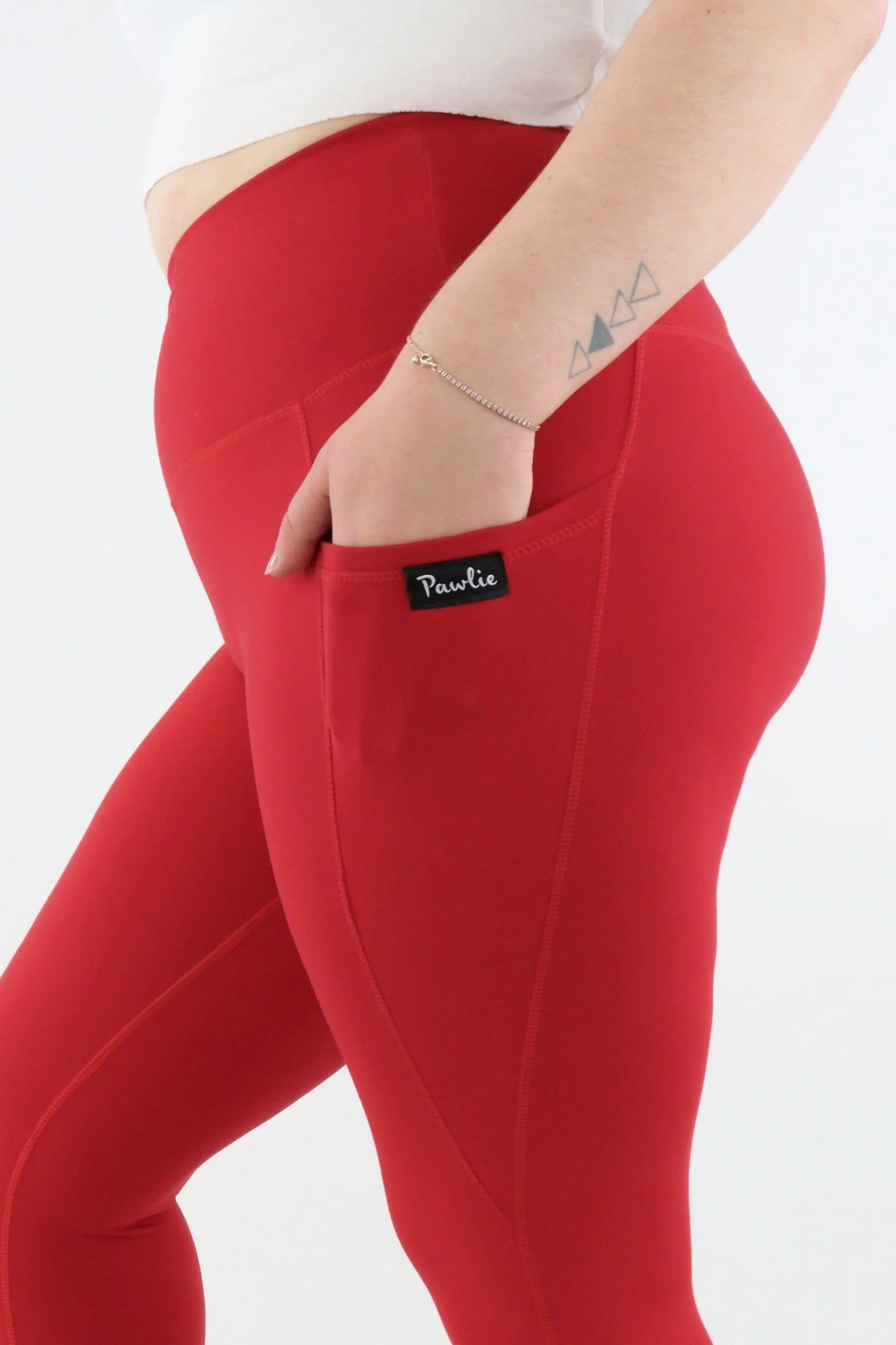 Red - Hybrid 2.0 - Leg Pockets - Full Leggings