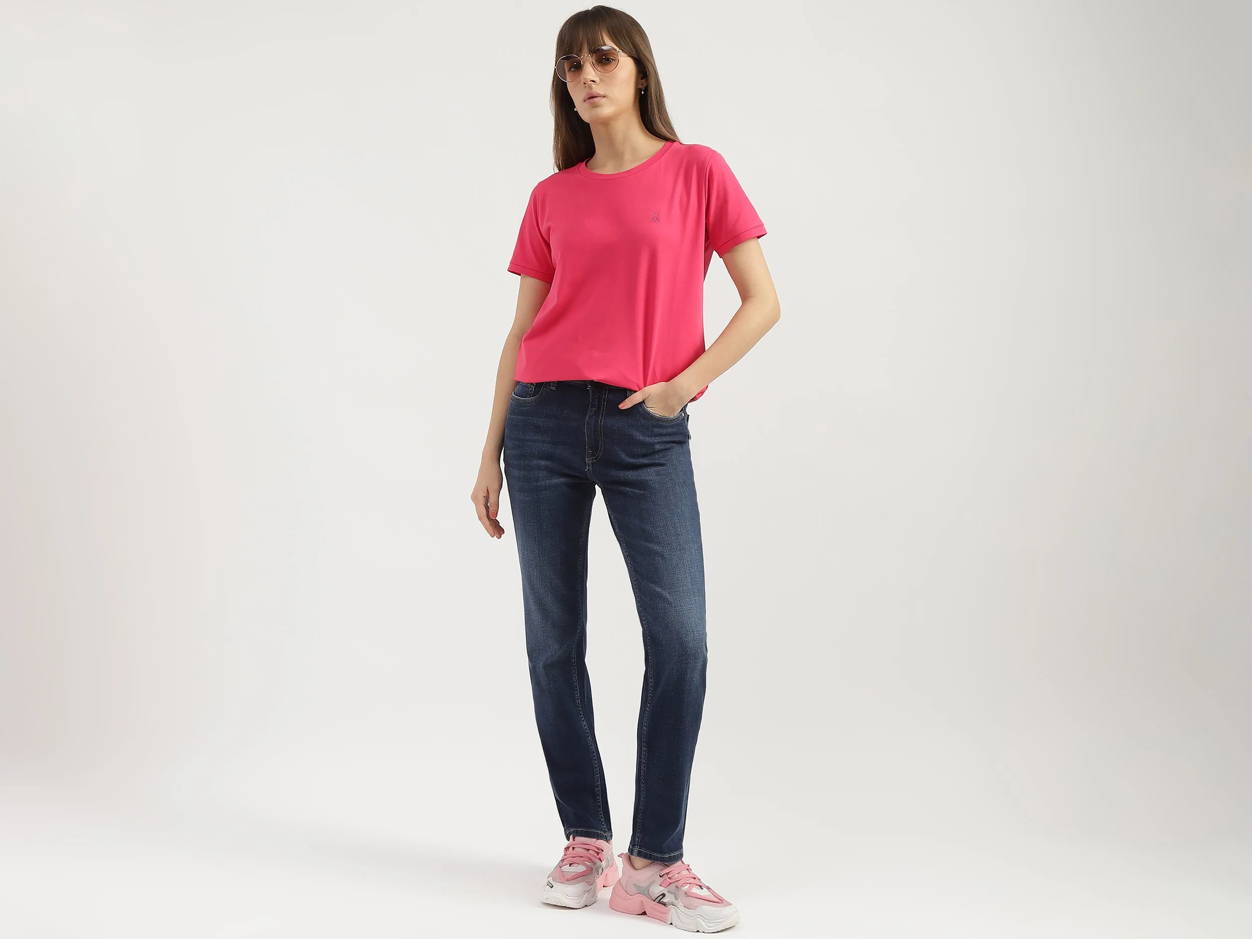 Regular Fit Round Neck Solid T-shirts