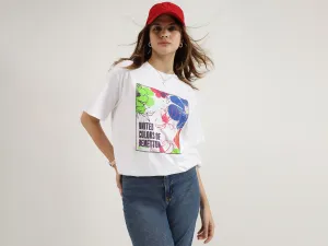 Relaxed Fit Round Neck Floral Print T-Shirts
