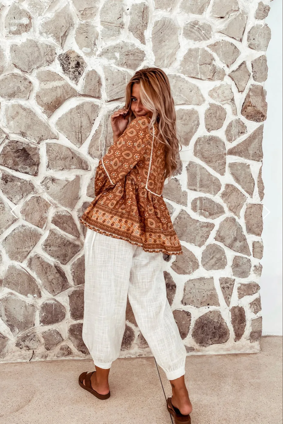 Saba Harem Pant - White Cotton