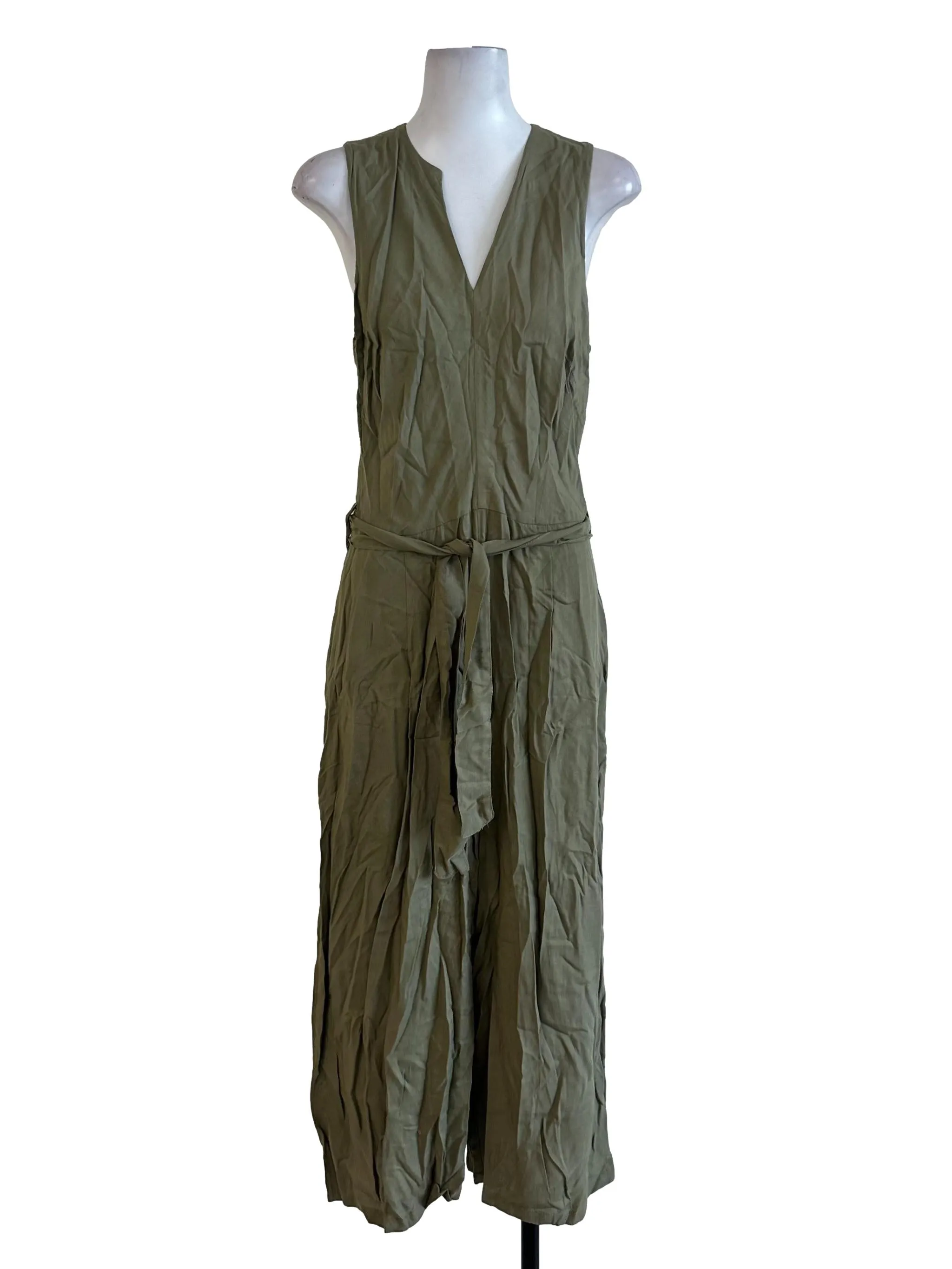 Sage Green Plain Jumpsuit