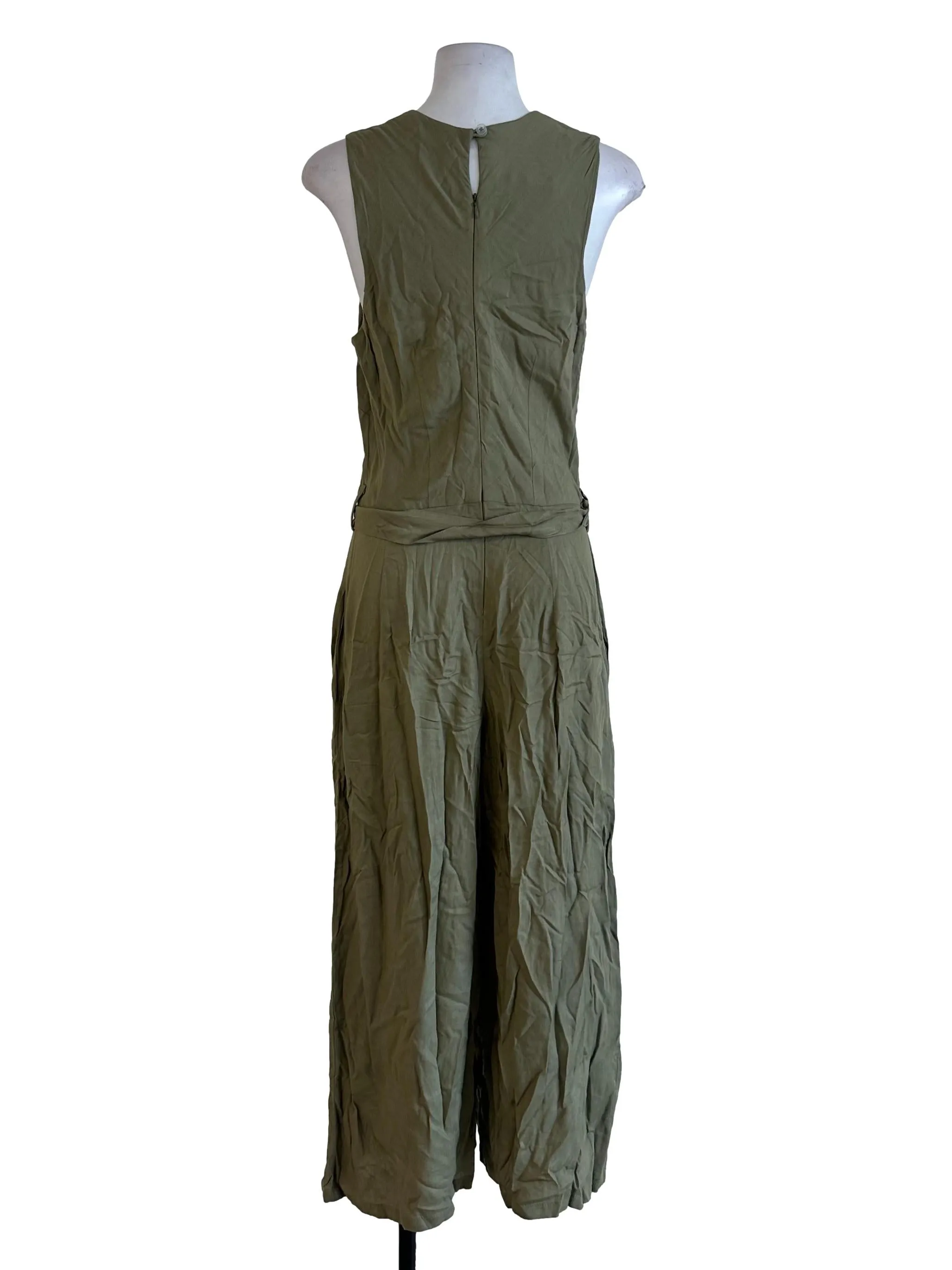 Sage Green Plain Jumpsuit