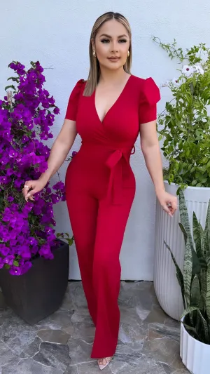 SCARLET RED JUMPSUIT