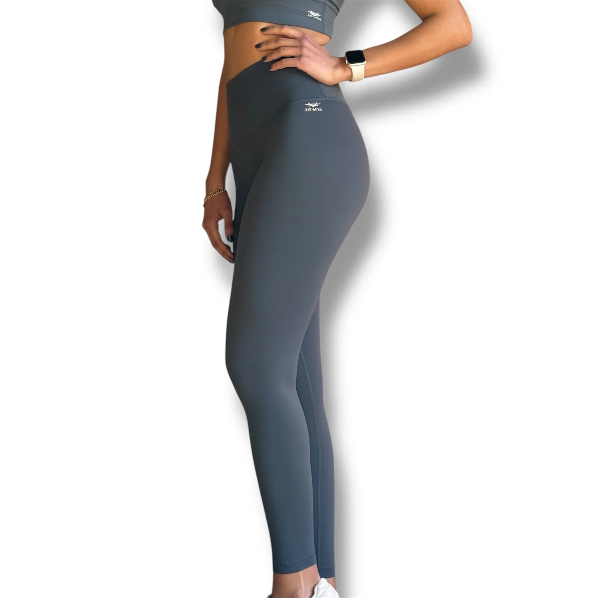 Seamless Front Basic Leggings - Patriot Blue