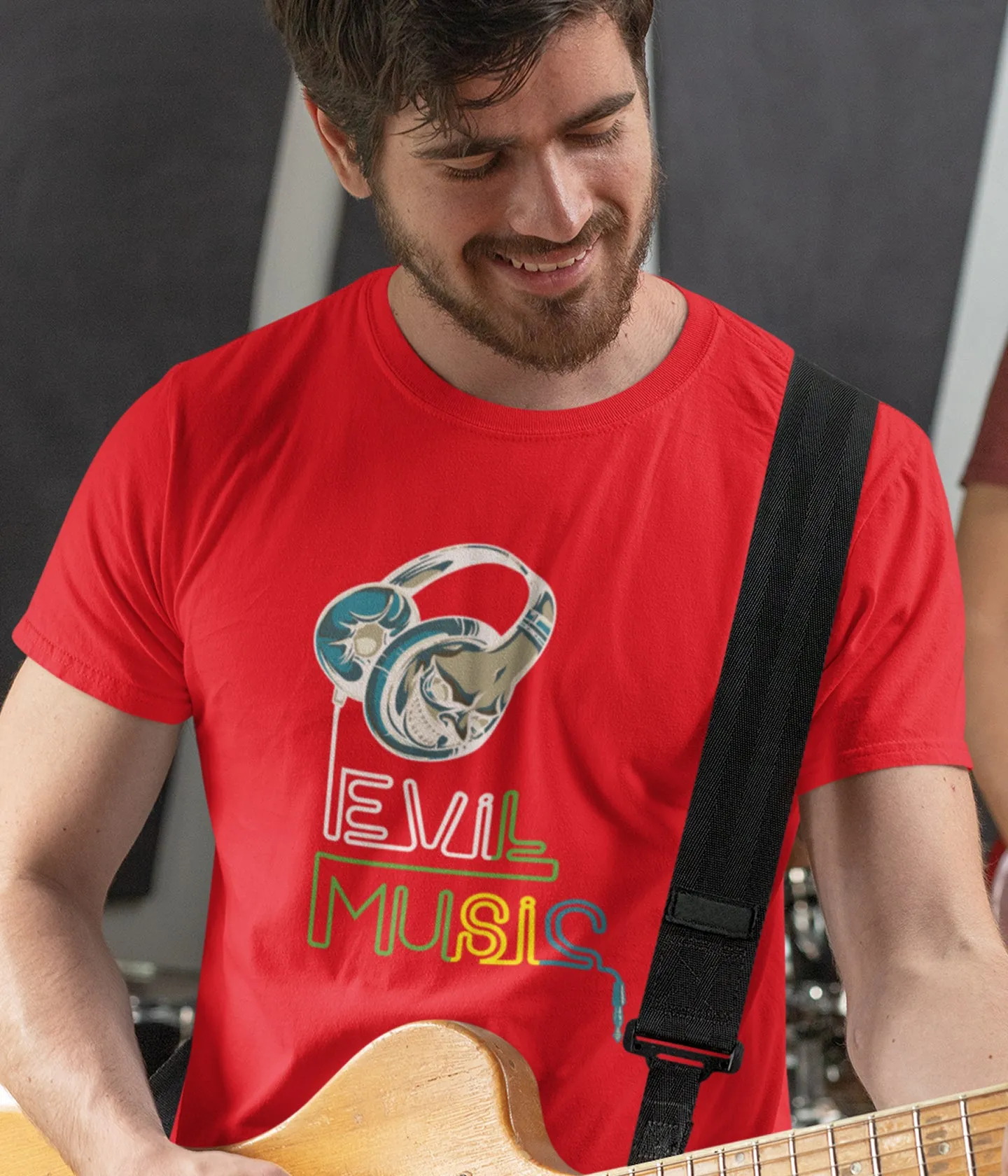 Semantic Graphic Cotton T-shirt - Evil Music