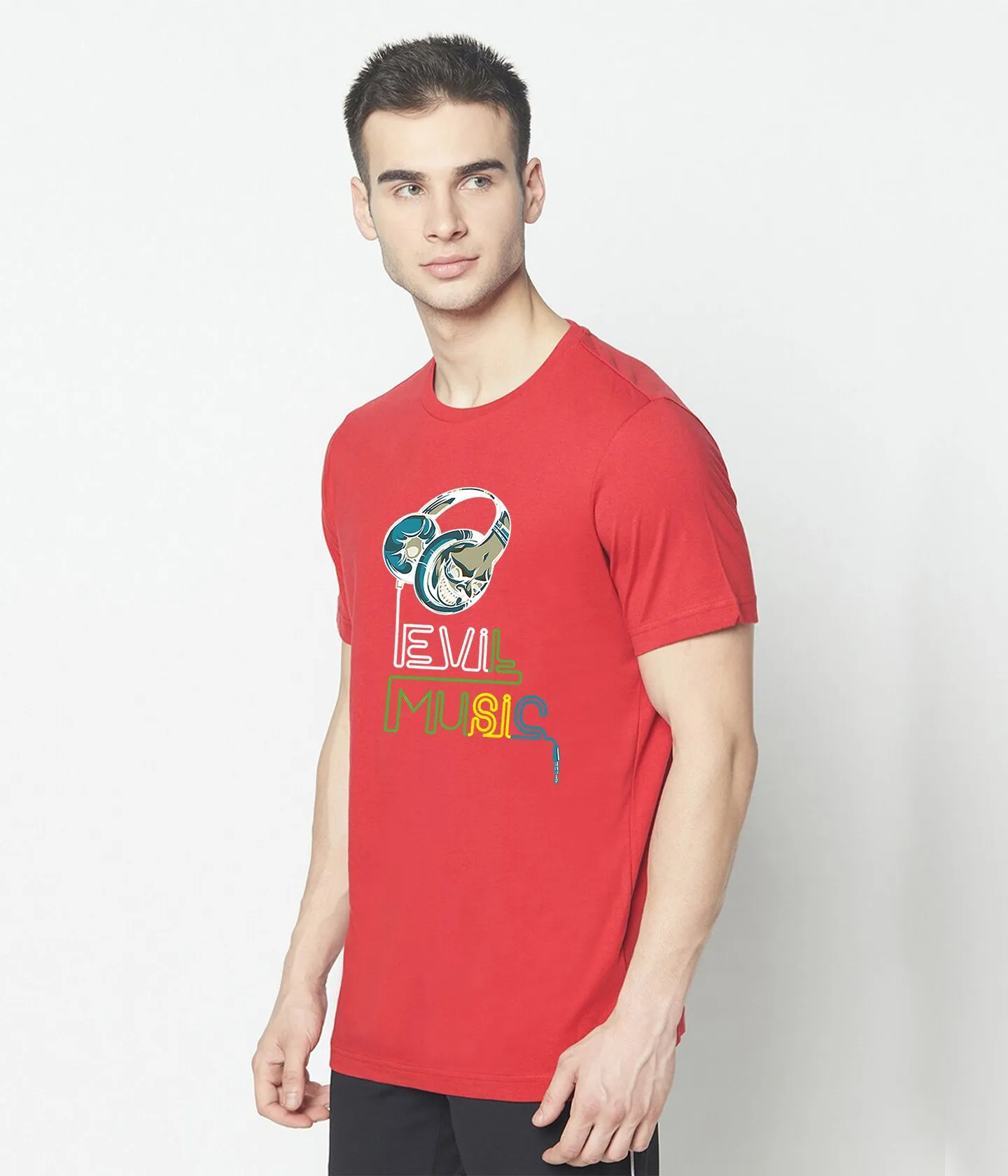Semantic Graphic Cotton T-shirt - Evil Music