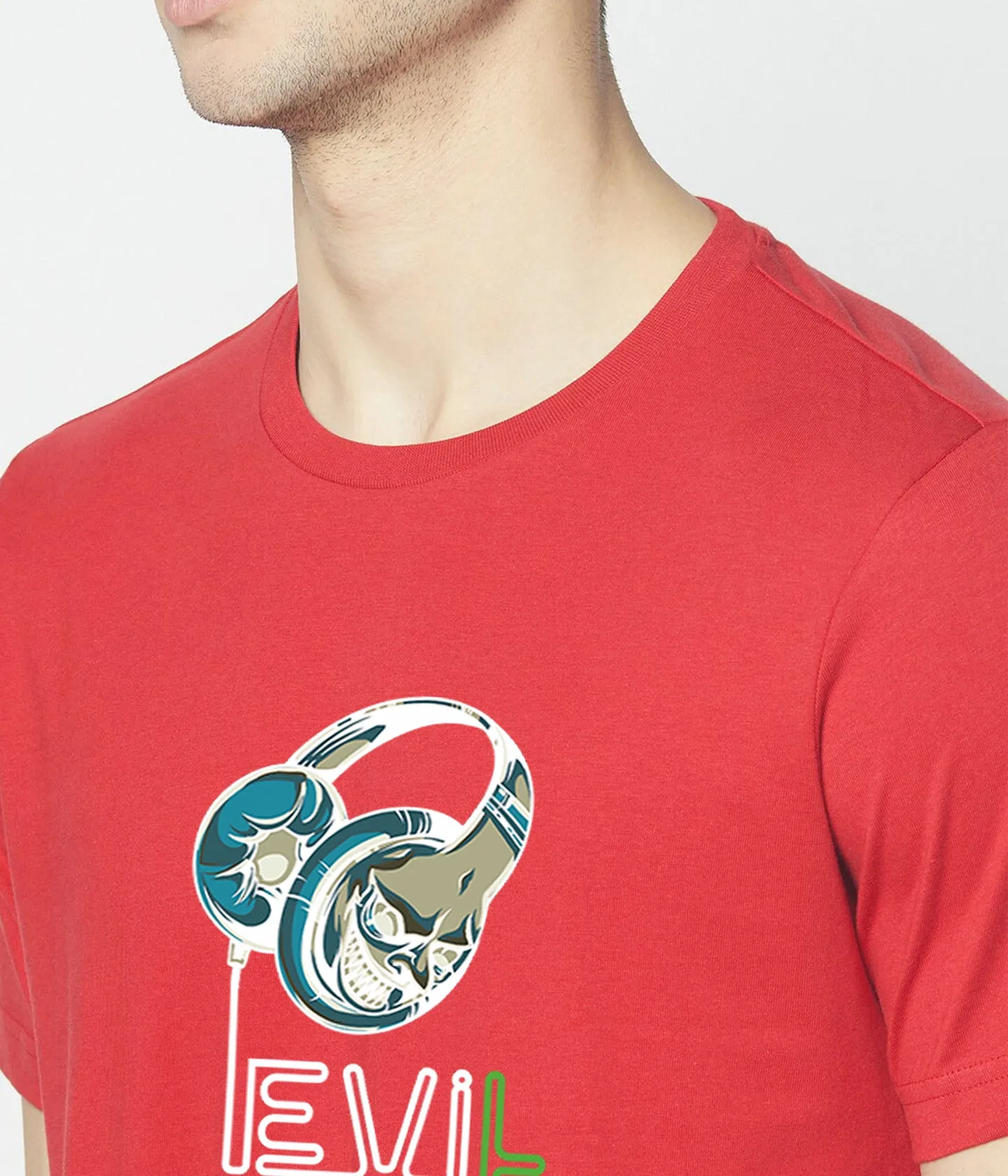 Semantic Graphic Cotton T-shirt - Evil Music