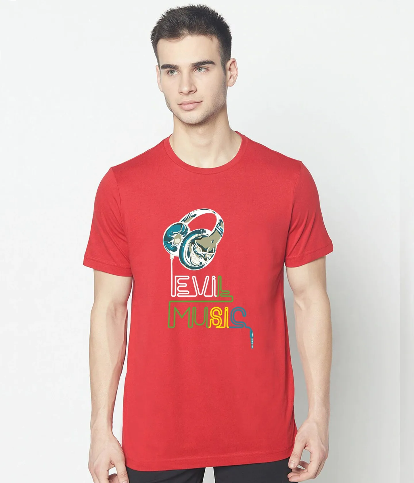 Semantic Graphic Cotton T-shirt - Evil Music